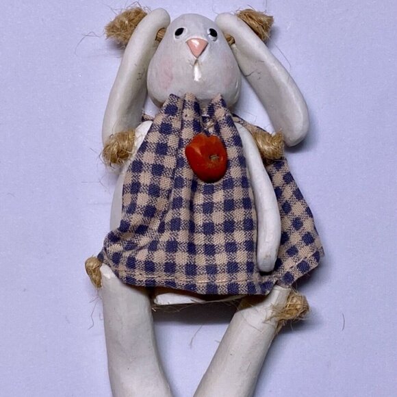 Russ Berrie & Co 13900 Country Kin Sculptstone Jointed Rabbit Figurine Vintage - Picture 5 of 10